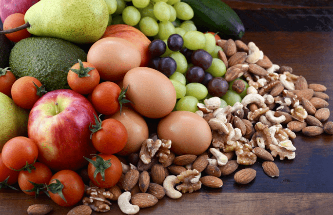 Fruit vegetables nuts